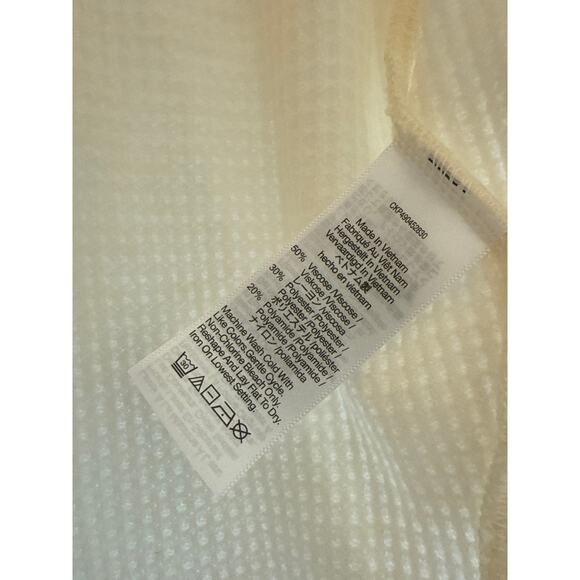 Madewell Waffle-Knit Long Sleeve Crewneck Tee – Small – Winter White - Picture 6 of 7